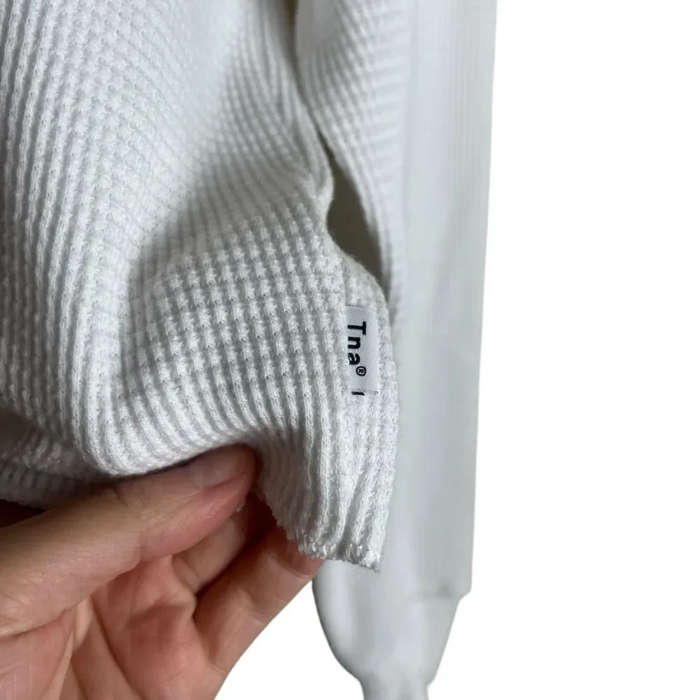 Tna‎ white waffle cropped long sleeve top - Picture 7 of 8
